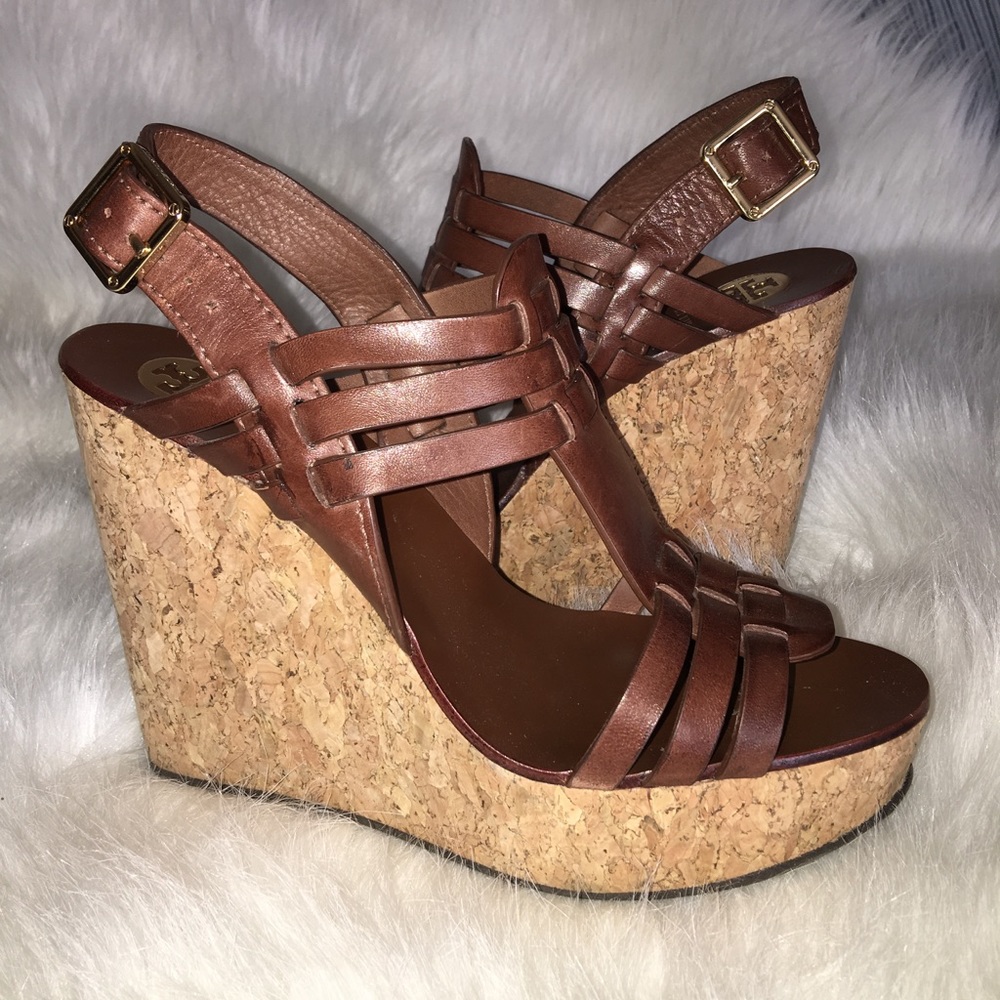 Tory burch leather wedges sz 8 1/2